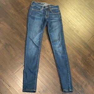 American eagle skinny super stretch jeans medium wash size 0